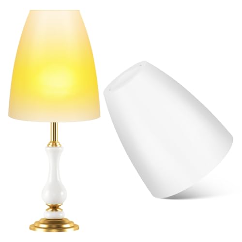Image of Yardwe 2 Pack Flat Lamp Shade Replacement Plastic Lamp Shades with 42Mm Opening Small Shade for Ceiling Wall Light Indoor Light Cover 4.52 X 3.93 X 3.93 in