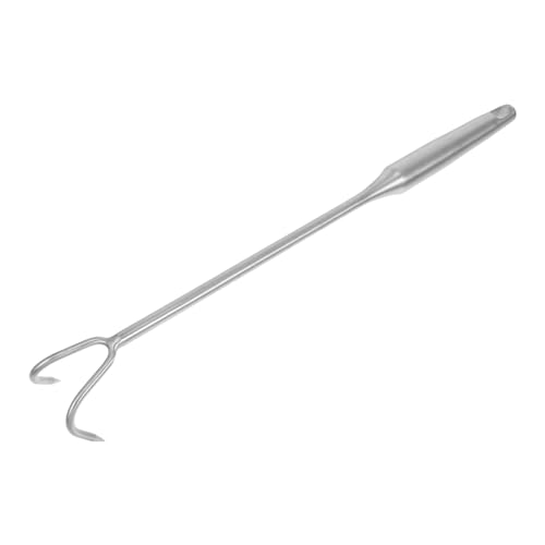 Abaodam Stainless Steel Meat Hook Turner for Grilling and Cooking Handle Bbq Food Flipper Tool and Reusable for Smoker and Campfire Use