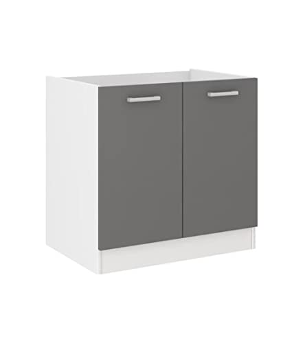 ULTRA Meuble bas sous évier L 80 cm - Gris