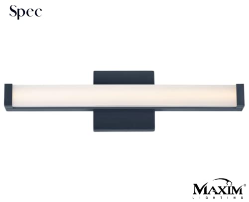 Image of Maxim Lighting Spec 18 inch Bath Vanity Light | Black Aluminum Finish | Pmma Acrylic Shade | Contemporary Indoor Light Fixture | Ideal for Bathrooms & Powder Rooms | ADA Compliant Wet Rated | 52000BK