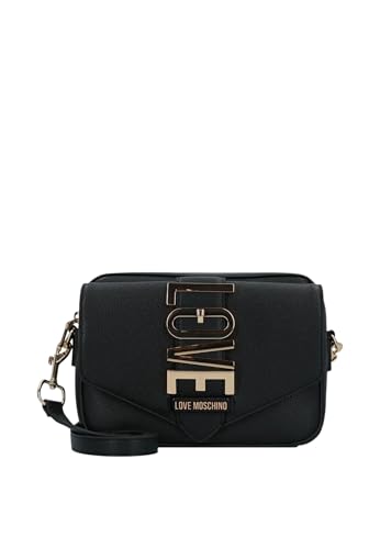 Love Moschino Shoulder Bag Camera Bag Black Logo Lettering Love, Black, 23x17x6cm
