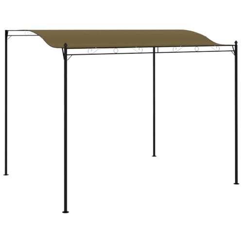 vidaXL Auvent de Parasol Tonnelle de Patio Chapiteau de Jardin Pavillon de Terrasse Auvent d'Extérieur Camping Pique-Nique 3x2,4 m Taupe 180 g/m²