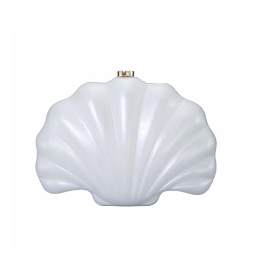Image of Women Pearl Shell Acrylic Clutch Shell Purse Chain Shoulder Bag Ladies Wedding Clutch Prom Evening Handbag