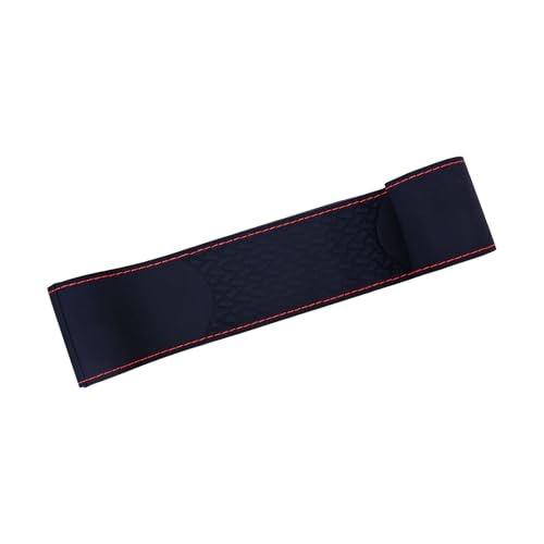 Image of Leather 25CM Universal Fit Car Steering Wheel Cover, Elastic Breathable and Odorless (Red-6)