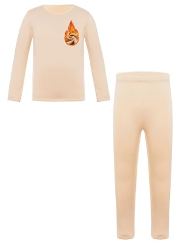 Hansber Kids Girls Thermal Underwear Tracksuit Ballet Competition Undergarments Long Johns Fleece Lined Set