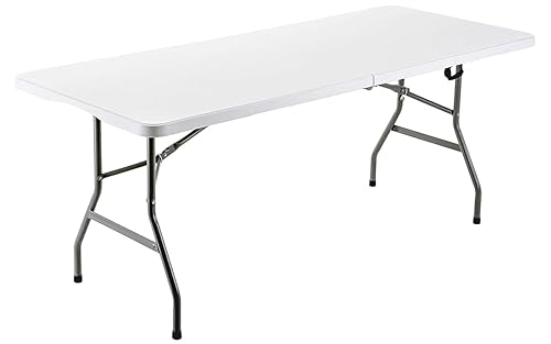Marbuen 10529 Table pliante en résine blanche 180 x 70 x 74 cm Restauration, plage et camping