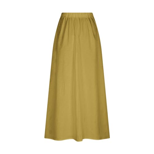 Women Casual Skirts Elastic Waist Summer Skirts Plus Size Maxi Skirts with Pockets A Line Vacation Skirts Loose Skirt4