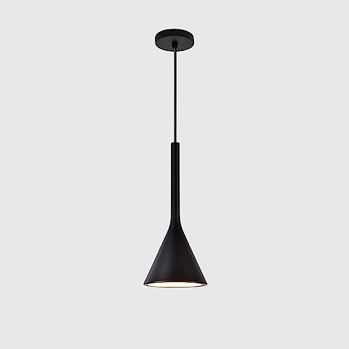 Cono nórdico negro mini lámpara colgante con acabado industrial para barra de bar