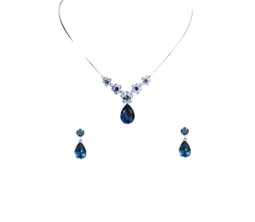 Image of Faship Gorgeous Rhinestone Crystal Floral Necklace Earrings Set