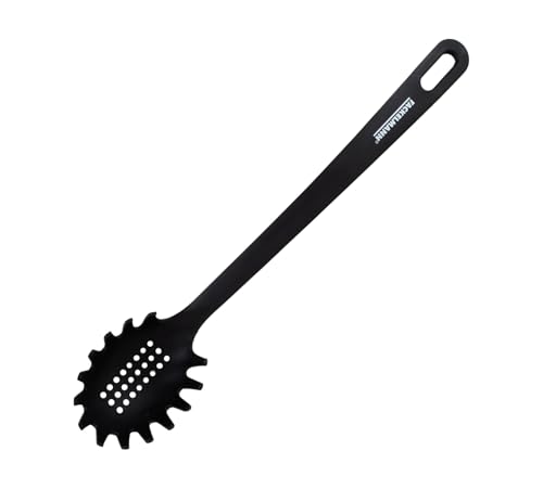 Fackelmann 25475 Cuillère à Spaghetti, Cuillère de cuisine, Ustensile de cuisine, RPET, noir, 31,5 x 8,5 cm