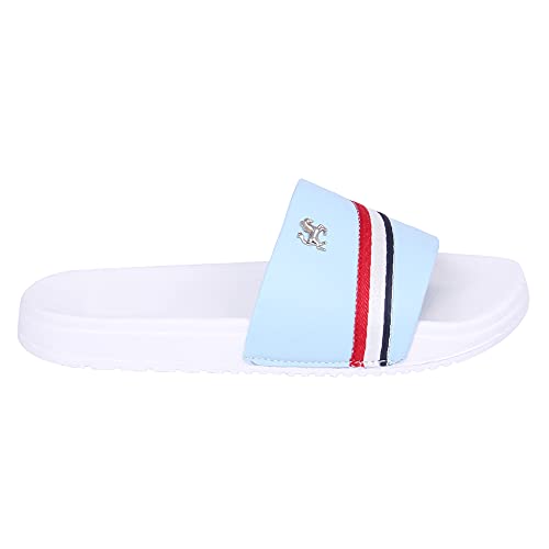 Image of PERY-PAO Mens Stylish Sliders White, Red, Black, Grey, Sky Blue Boys Slippers
