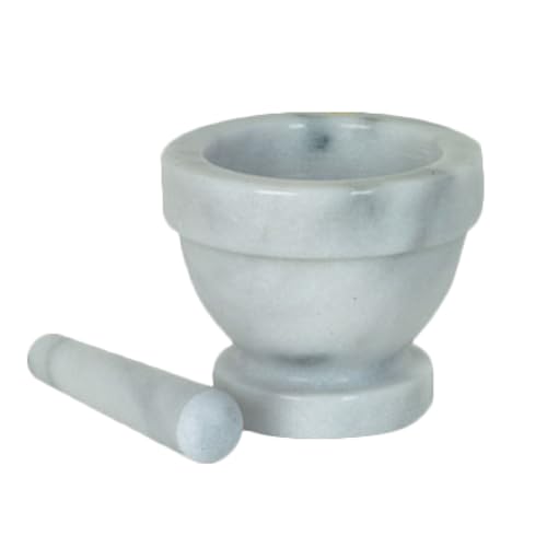MRGR001 Mortar & Pestle, 4" Dia. (4-1/2" x 2-5/8"), Bowl Style, Marble