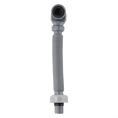 Solaughguy Tubo de drenaje flexible de perfil bajo, 90 cm, trampa P de polipropileno gris con sello de agua, ahorro de espacio para bañeras independientes y baños de caravanas