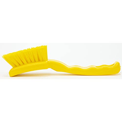 Image of SPARTA 41395EC04 Plastic Scrub Brush, Detail Brush, Kitchen Brush with Hanging Hole for Cleaning, 7 Inches, Yellow