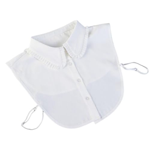 1 Cuello Falso Blanco, Cuello De Camisa Falso, Cuello De Camisa Desmontable, Cuello De Camisa Falso De Color Sólido Clásico, Cuello De Ropa Decorativo
