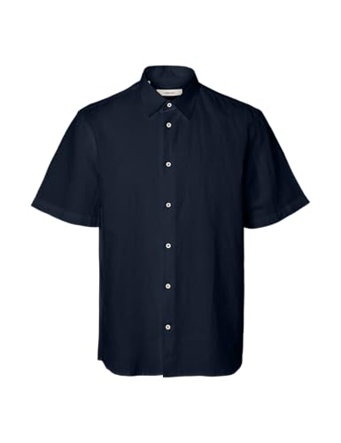 Slhregclay Linenblend SS T-Shirt Cla en lin mélangé premium