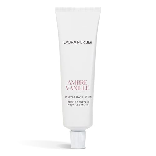 Laura Mercier Soufflé Hand Cream, 24HR Hydration, Nourishes and Repairs, Instantly Moisturizes and Improves Skin Texture, Infused with Shea, Mango, and Cocoa Butters, Ambre Vanille