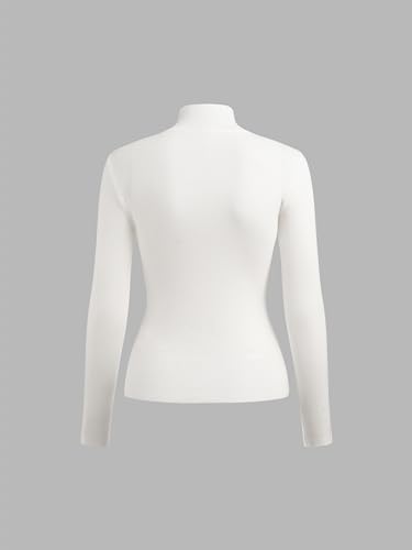 Image of CIDER Women's Mock Turtleneck Tops Long Sleeve High Neck Knit Solid T Shirts Sweaters