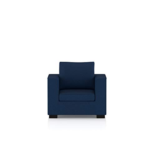 Image of Amazon Brand - Solimo Cosmos Fabric 1 seater Sofa (Blue)