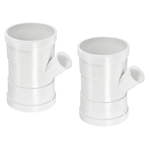 Tool parts 2Pcs PVC Water Pipe 3 Ways Reducing Y Fitting 75x25mm ID Tube Tee Reducer