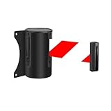 Vixzoid Absperrband Wandhalterung 5M inkl Absperrband Ausziehbar Absperrung Schwarz/Rot-weiß