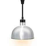 Hanging Food Heat Lamp Commercial Food Warmer Lamp 250W Telescopic Chandelier Industrial Retro Metal for Kitchen Buffet Keep Food and Dishes Warm (Gold) (Silver)