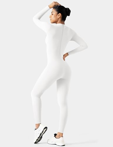 Image of speerise Women Bodysuit Rompers Long Sleeve Jumpsuits Leotards One Piece Tummy Control Yoga Workout Outfits