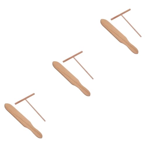 ABOOFAN 3sets Wooden Crepe Spreader and Spatula Kit for Pancake Making Handmade Utensils for for Breakfast and Snacks Safe and Convenient Kitchen Tools