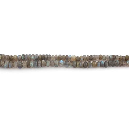 Labradorite naturelle facettée perles rondelles 7mm-10mm fil 8.5 pouces SB4484