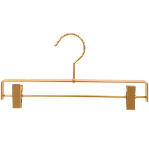 BESTYASH Cintre Aluminium Doré pour Pantalons avec Clips Antidérapants Organisateur De Placard Polyvalent pour Jupes Et Pantalons Peu Encombrant 12 Pouces