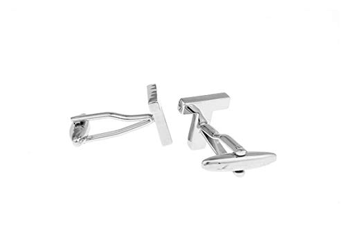 Mancuernillas de Alfabeto KnBoB para Hombre en Plata miniatura 1