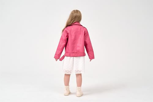Girls Leather Jacket Kids Flight Bomber Aviator Moto Biker Jackets Dress Coat3
