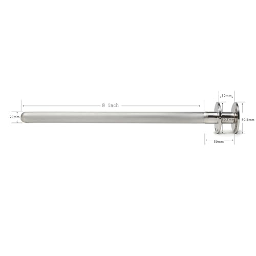 Image of Stainless Steel 1.5 inch Double Tri-Clamp Ferrule Diffusion Stone,1.5 Inch Tri Clamp Carbonation 2 Micron Aeration Stone Female Connect TC 50.5mm CO2 inlet,8 inch Length for Brew Aeration Equipment