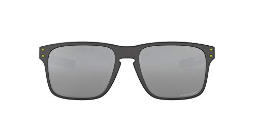 Oakley Men's OO9385 Holbrook Mix Low Bridge Fit Rectangular Sunglasses, Steel/Prizm Black, 57 mm