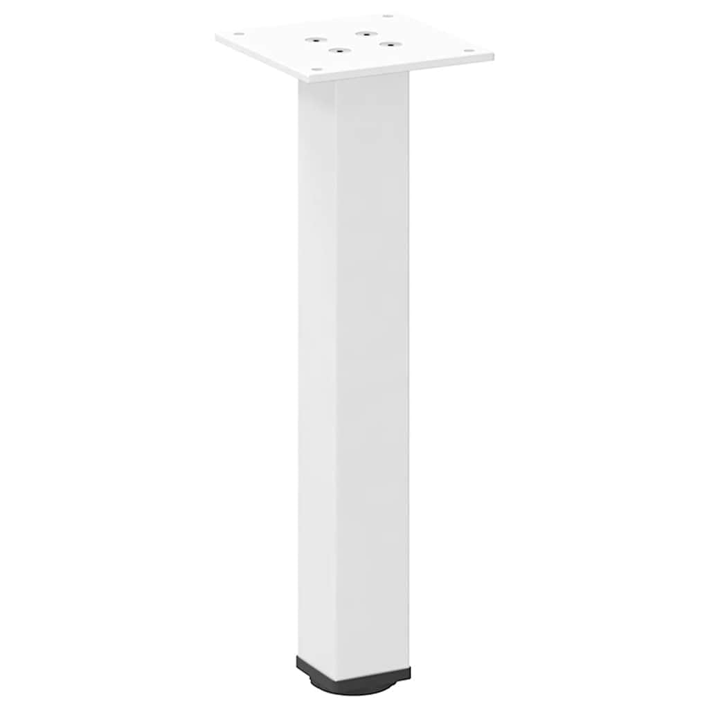 Couchtischbeine 4 Stück Weiß 42-44 cm aus Stahl Höhenverstellbar mit Nivellierfüßen für Möbel DIY BAU