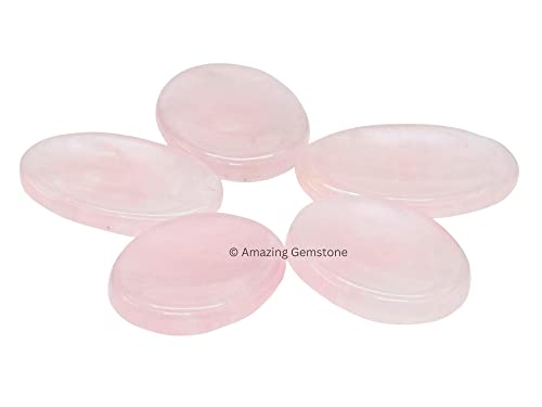 Image of Amazing Gemstone Rose Quartz Worry Stone Crystals and Healing Stones - Worry Stones for Stress Relief Gifts - Piedra Crystal Fidget for Meditation - Unique Stocking Stuffers and Birthday Gifts