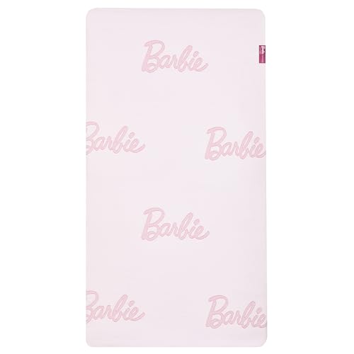 Image of Evolur Barbie Chasing Dreams GREENGUARD Gold & BSA Certified Crib and Toddler Mattress, Dual-Sided Infant & Toddler Support Water-Resistant & Flame-Retardant - Pink