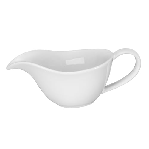 LIGIGWASH Salsera de Cerámica Blanca Europeo con Diseño Elegante Jarra Pequeña para Leche y Salsa Ligera para Servir Mesas Sofisticadas