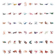 60PCS Lobster Stickers for Water Bottle,Bike,Car,Helmet,Phone,Luggage,Computer,Scrapbook,Laptop,Cute Sea Animals Waterproof Vinyl Decal,Teens Girls Aesthetic Sticker,Cartoon Trendy Graffiti Sticker - Image 3