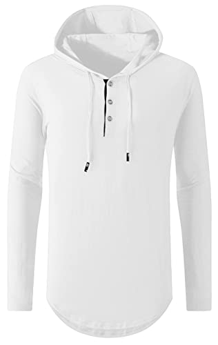 KUYIGO Herren Sportlicher Leichter Hoodie Baumwolle Straßen Kapuzenpullover Kapuzen Sweatshirt S-XXL Cover