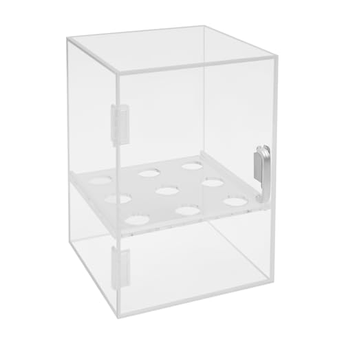 Pxolerig 9-hole Ice Cream Cone Holder Stand,Clear Acrylic Ice Cream Cone Holder Transparent Waffle Hand Roll Sushi Display Cabinet, Ice Cream Display, open (non-secretive)