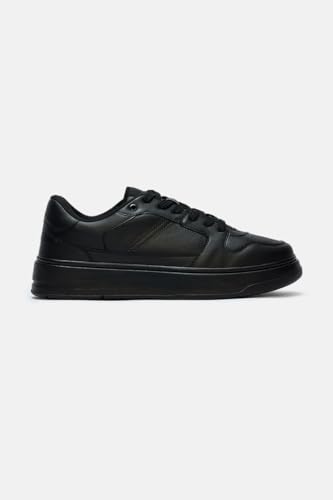 Image of SNITCH Men's Sneakers | Minimalist Solid Design | PU Synthetic Upper & TPR Outsole | Lace-Up Closure for Custom Fit | Stylish Low-Top Sneakers