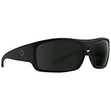 Spy Optic Piper, Rectangular Wrap Sunglasses, Color and Contrast Enhancing Lenses, Matte Black - HAPPY Gray Polar Lenses