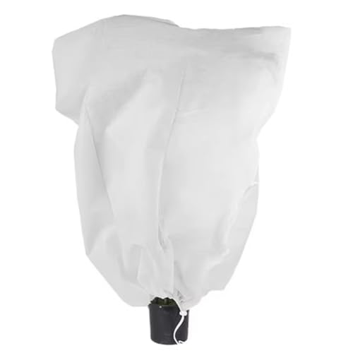 Gvvsjgdbis - Funda protectora para plantas de invierno, con cordón de sujeción y cierre de cremallera, tela no tejida, 120 cm x 100 cm