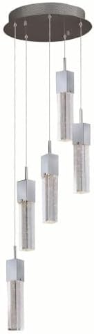 ET2 Fizz III-37.5W 5 LED Pendant in Mediterranean style-13.75 Inches Wide by 12 inches high-Polished Chrome Finish