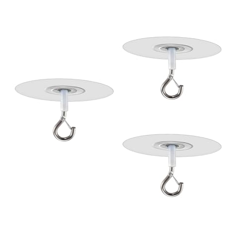 3 PCS Command Ceiling Hooks Ceiling Hooks Self Adhesive Heavy Duty No Drill Self-Stick Hanging Hooks for Hanging Plants Bird Feeders Wind Chimes Decorations