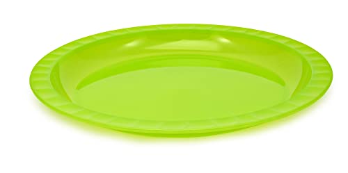 GIO'STYLE Piatto Piano in Plastica Alimentare | Ø 25,5 cm | Verde | Made in Italy | Perfetto per Feste, Picnic, Campeggio | Linea Trippy