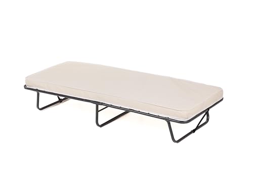 COSTWAY Cama Plegable 80 x190 cm, Cama Supletoria Plegable con Colchón de Espuma Viscoelástica, Estructura Metálica, Ahorra Espacio, Cama Individual Portátil para Camping Hogar