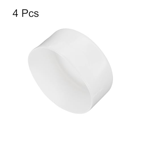 Image of uxcell 4pcs Rubber End Caps 110mm ID Vinyl Round End Cap Cover Screw Thread Protectors White, 50mm Height