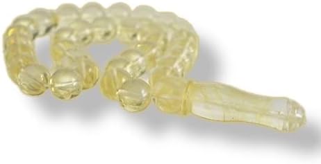 33 Beads Light Lemon Baltic Amber Islamic Misbaha Worry Beads 39g Tasbih Rosary